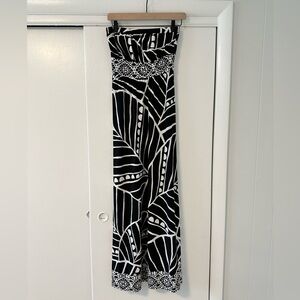 White House Black Market Strapless Black and White Dress